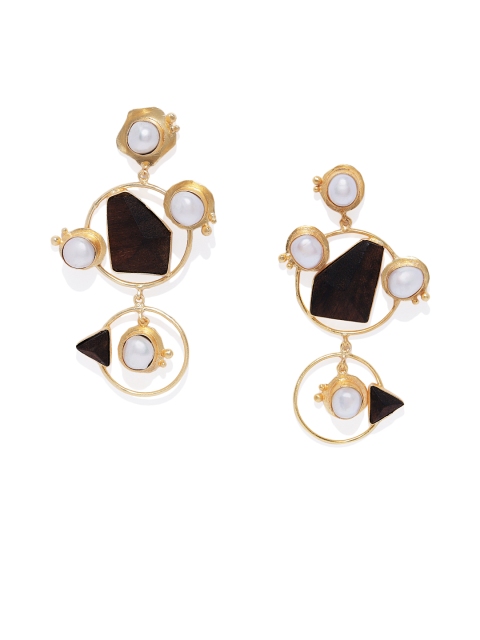 

Belsis Jewelry Gold-Toned Contemporary Drop Earrings