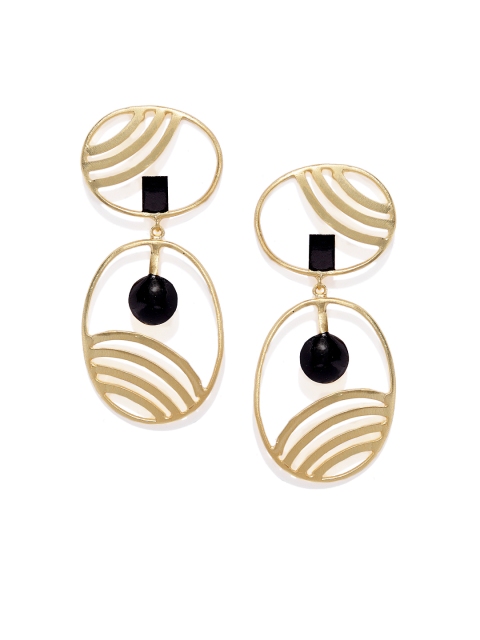 Belsis Jewelry Gold-Plated Handcrafted Oval Drop Earrings