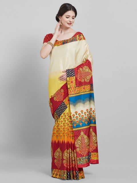 

Saree mall Beige & Red Art Silk Printed Saree