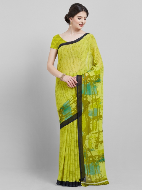 

Saree mall Green Printed Poly Georgette Saree