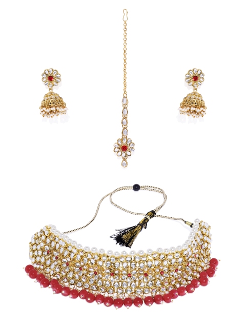 

Spargz Gold-Plated Kundan & Pearl Jewellery Set