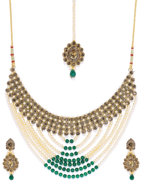 

Spargz Gold-Plated LCT Stone & Pearl Jewellery Set