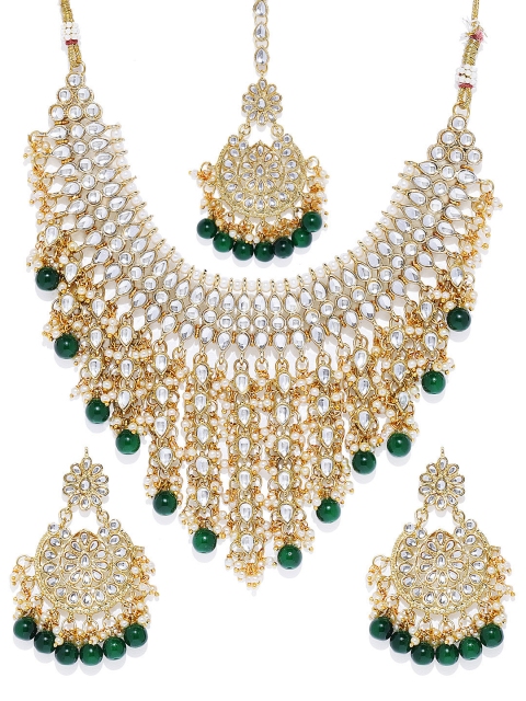 

Spargz Gold-Plated Kundan & Bead Jewellery Set
