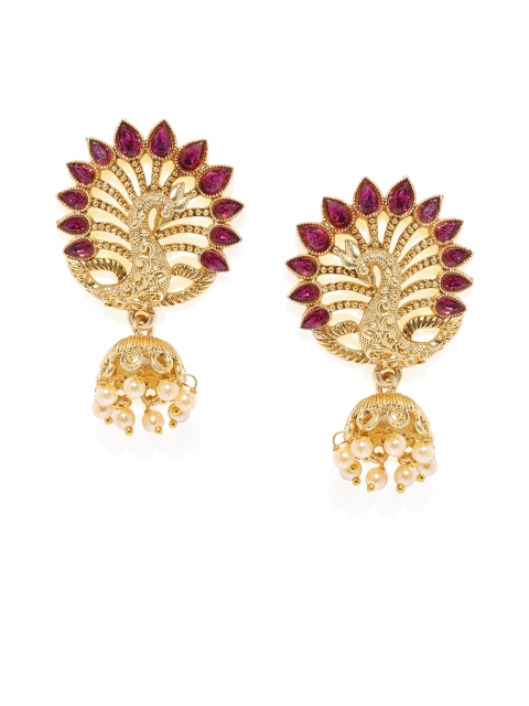 

Spargz Gold-Plated Peacock Shaped Jhumkas