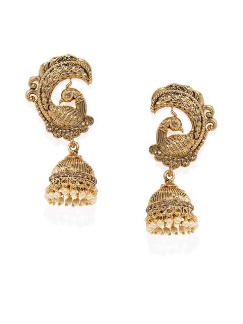 

Spargz Gold-Plated Peacock Shaped Jhumkas