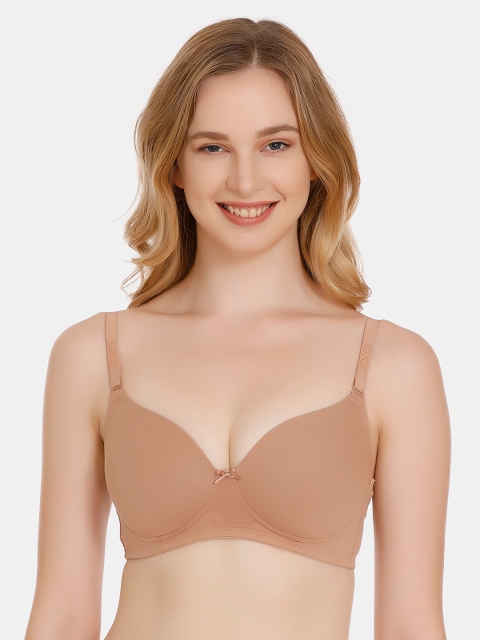 

Zivame Beige Solid Non-Wired Lightly Padded T-shirt Bra PY1008CORE0NUDE