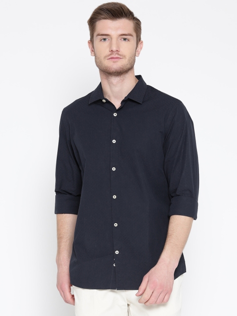 

United Colors of Benetton Navy Dobby Smart Casual Shirt, Navy blue