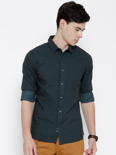 

United Colors of Benetton Navy Dobby Casual Shirt, Navy blue