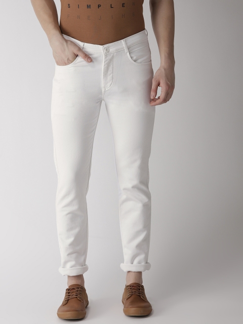 

Rodamo Men White Slim Fit Mid-Rise Clean Look Stretchable Jeans