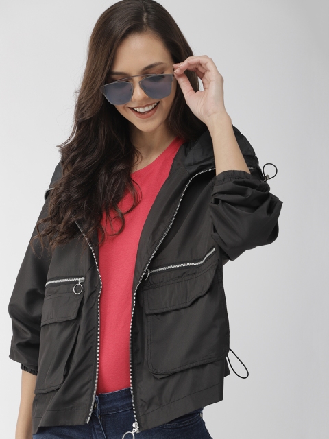 

Mast & Harbour Women Black Solid Lightweight Tailored Jacket