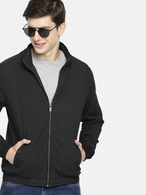 

Mast & Harbour Men Black Solid Jacket