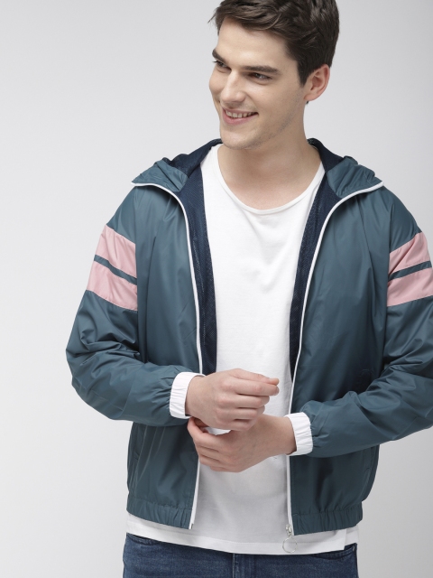 

Mast & Harbour Men Blue Solid Sporty Jacket