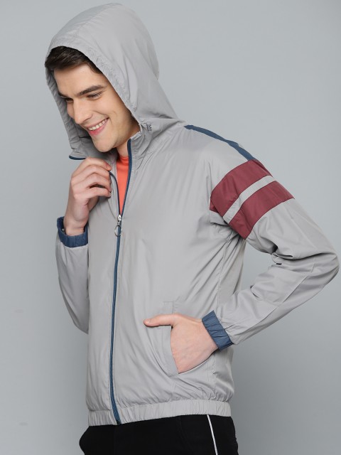 

Mast & Harbour Men Grey Solid Lightweight Sporty Jacket