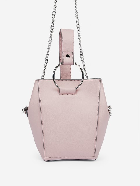 

DOROTHY PERKINS Pink Solid Handheld Bag with Detachable Sling Strap
