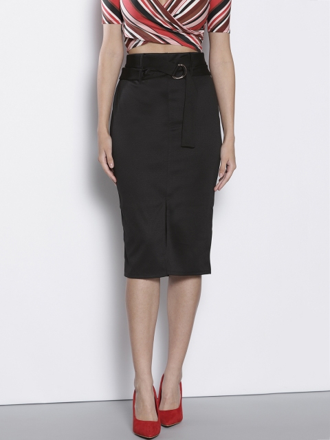 

DOROTHY PERKINS Women Black Solid Pencil Skirt