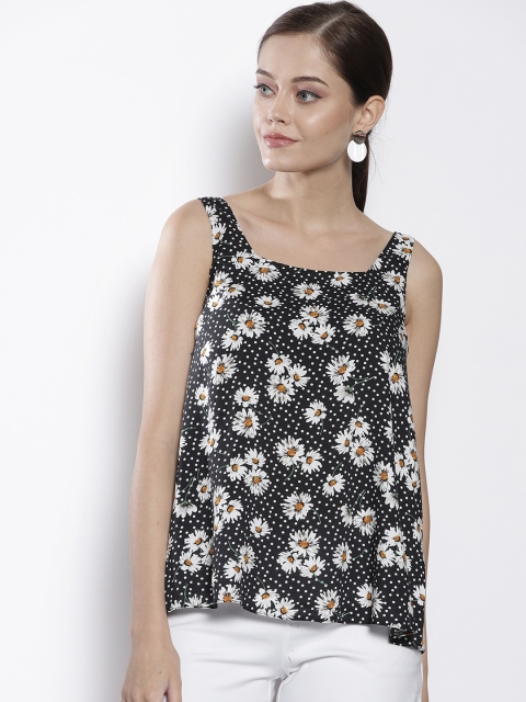 

DOROTHY PERKINS Women Black & White Printed A-Line Top