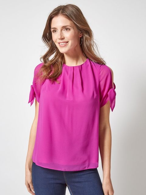 

DOROTHY PERKINS Women Purple Solid Top