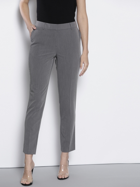 

DOROTHY PERKINS Women Charcoal Grey Regular Fit Solid Formal Trousers