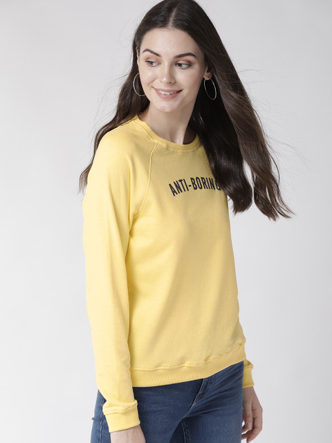 

Mast & Harbour Women Yellow Solid Sweatshirt
