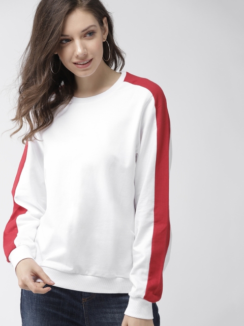 

Mast & Harbour Women White Solid Sweatshirt