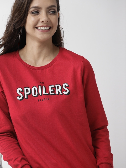 

Mast & Harbour Women Red Printed Detail Sweatshirt