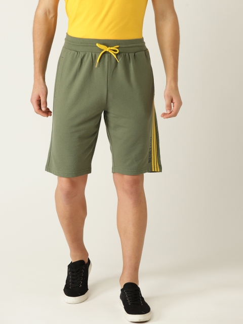 

United Colors of Benetton Men Olive Green Solid Regular Fit Shorts