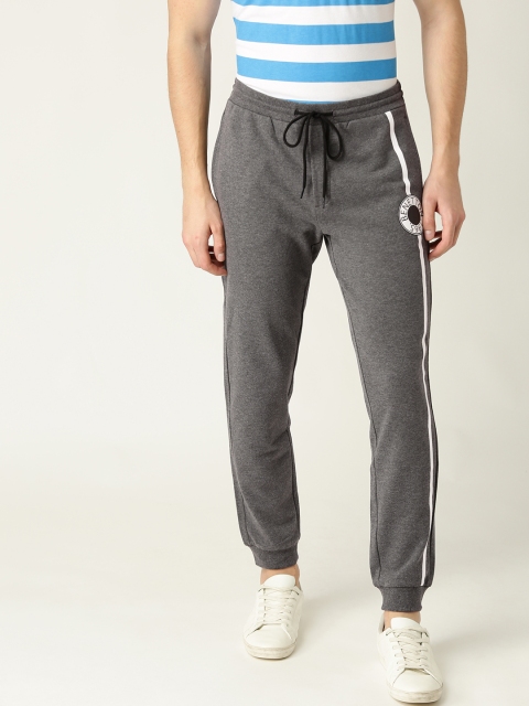 United Colors of Benetton Men Charcoal Grey Solid Joggers