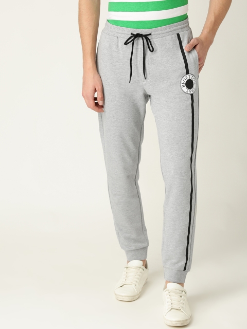 

United Colors of Benetton Men Grey Melange Solid Joggers