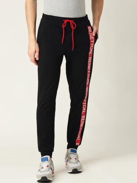 

United Colors of Benetton Men Black Solid Joggers