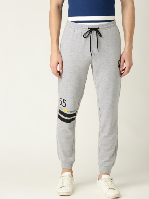 

United Colors of Benetton Men Grey Melange Solid Joggers