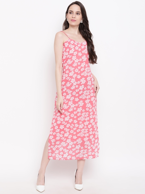 

PRIYANKA CHOUDHARY Women Pink & White Printed Midi A-Line Dress