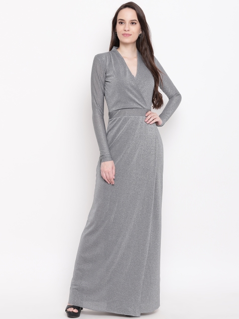 

PRIYANKA CHOUDHARY Women Grey Shimmery Maxi Dress