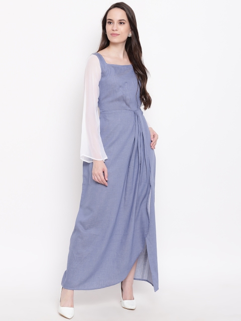 

PRIYANKA CHOUDHARY Women Blue Solid Maxi Dress