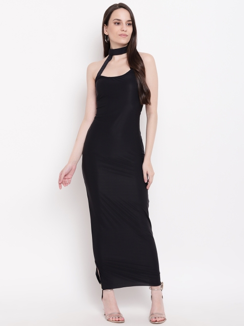 

PRIYANKA CHOUDHARY Women Black Solid Maxi Dress