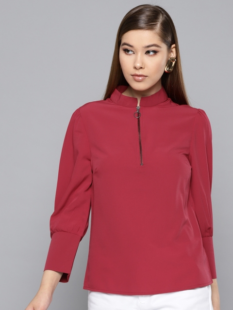

Harpa Women Maroon Solid Top