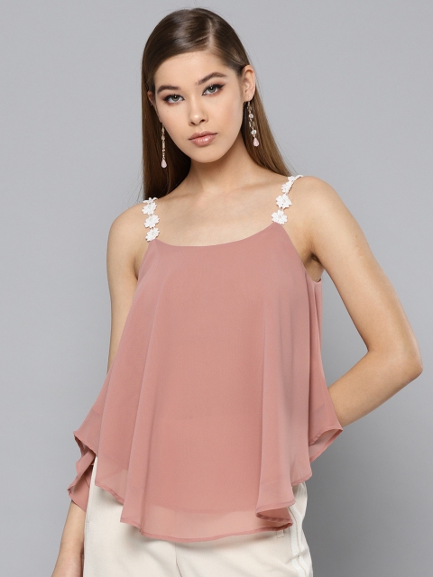 

Harpa Women Dusty Pink Solid A-Line Top