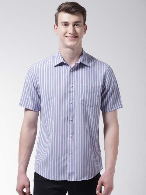 

Marks & Spencer Men Blue & White Relaxed Fit Striped Casual Shirt