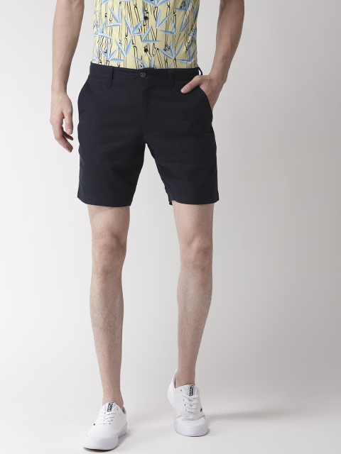 

Marks & Spencer Men Navy Blue Solid Regular Fit Shorts
