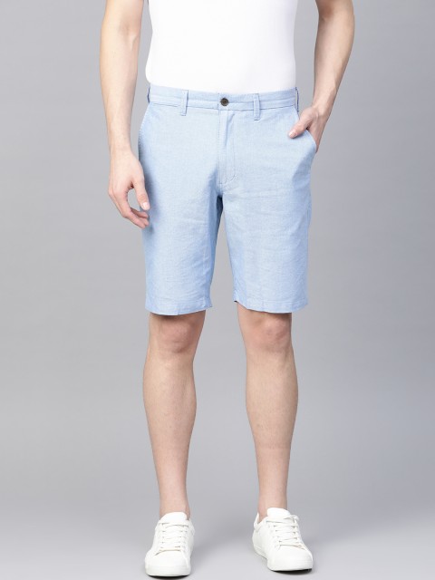 

Marks & Spencer Men Blue Solid Pure Cotton Regular Fit Denim Shorts