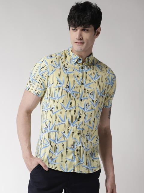

Marks & Spencer Men Yellow & Blue Slim Fit Printed Casual Shirt