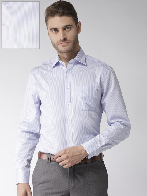 

Marks & Spencer Men Blue & White Regular Fit Striped Formal Shirt