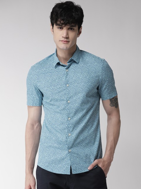 

Marks & Spencer Men Blue Regular Fit Printed Casual Shirt