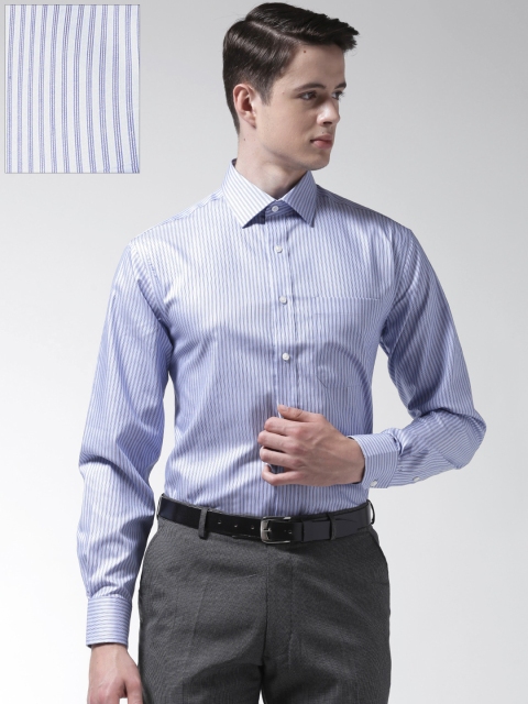 

Marks & Spencer Men Blue & White Regular Fit Striped Formal Shirt