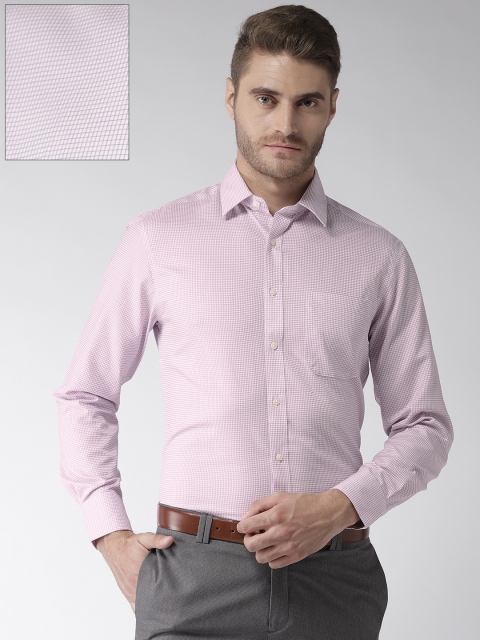 

Marks & Spencer Men Pink & White Regular Fit Checked Formal Shirt