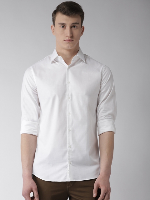 

Marks & Spencer Men White Tailored Fit Self Design Casual Shirt
