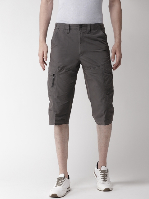 

Marks & Spencer Men Charcoal Grey Solid Regular Fit Cargo Shorts