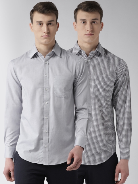 

Marks & Spencer Men Pack of 2 Regular Fit Casual Shirts, Grey