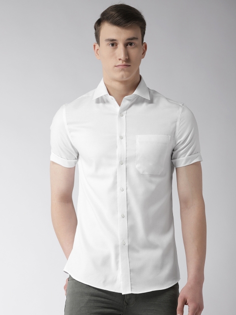 

Marks & Spencer Men White Slim Fit Textured Casual Shirt