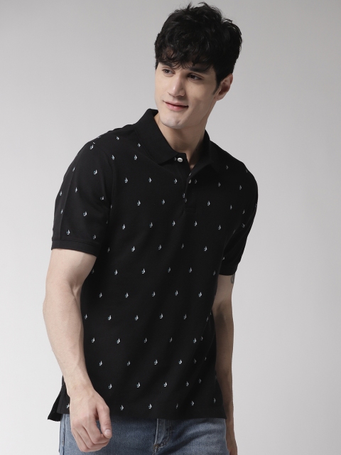 

Marks & Spencer Men Black Printed Polo Collar T-shirt