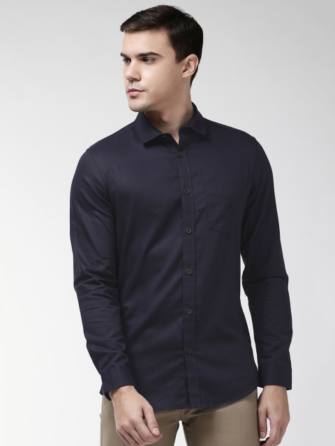 

Marks & Spencer Men Navy Blue Slim Fit Solid Casual Shirt